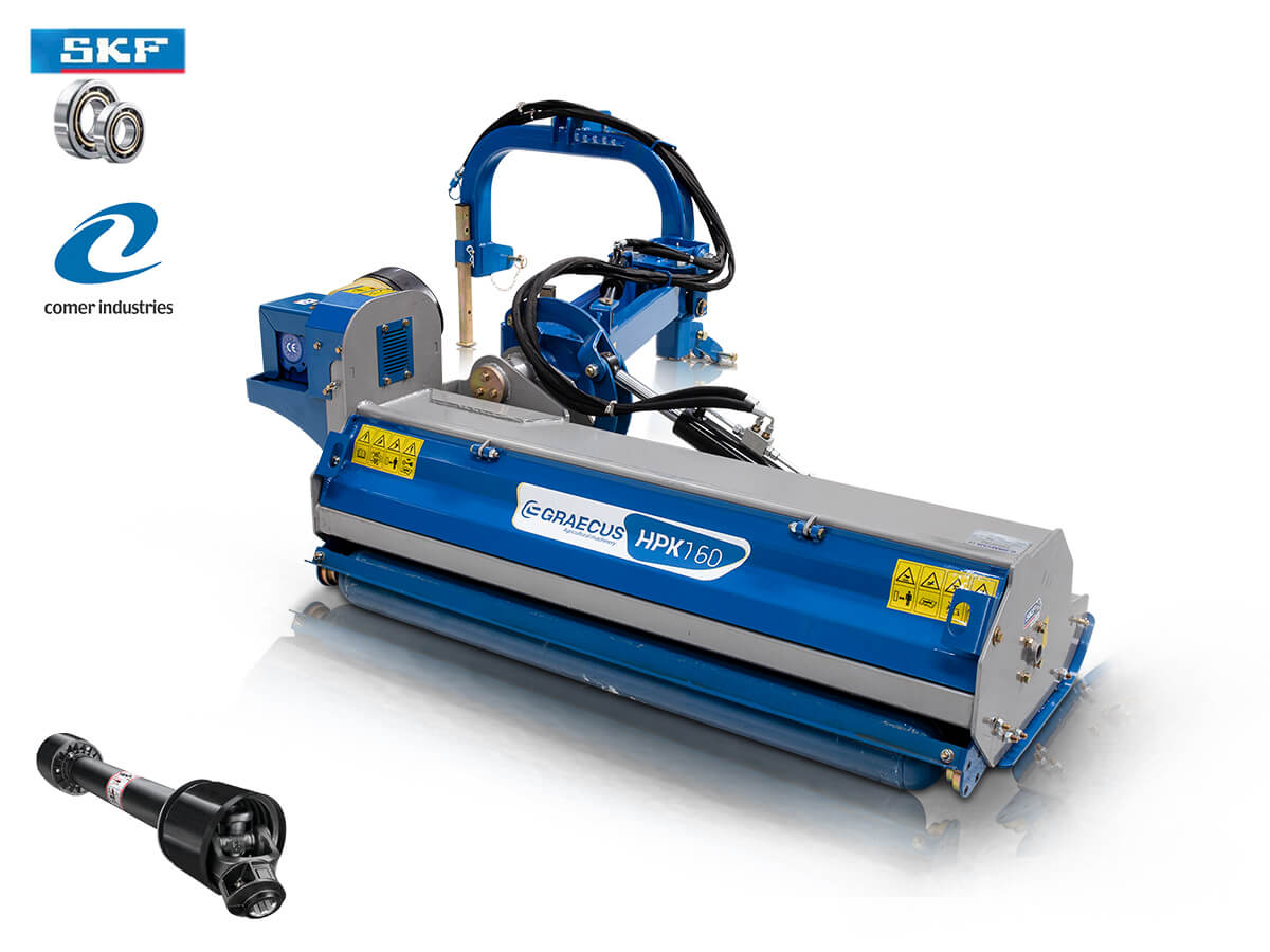 Καταστροφέας επικλινής ημιβαρέως με σφυριά HPK140 Πλάτος εργασίας : 1400 mm Βάρος : 520.0 kg Προτεινόμενη ιπποδύναμη : 35 – 75 Hp